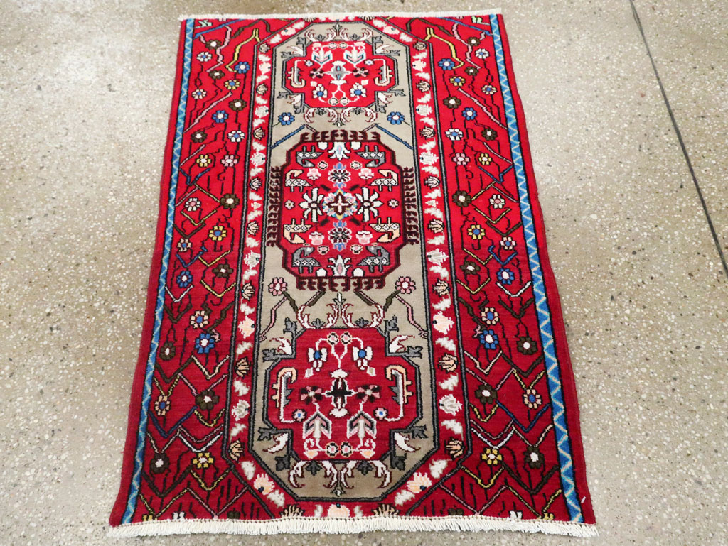 Vintage Persian Tabriz Throw Rug (Pair: 2 of 2), No.29241 - Staging