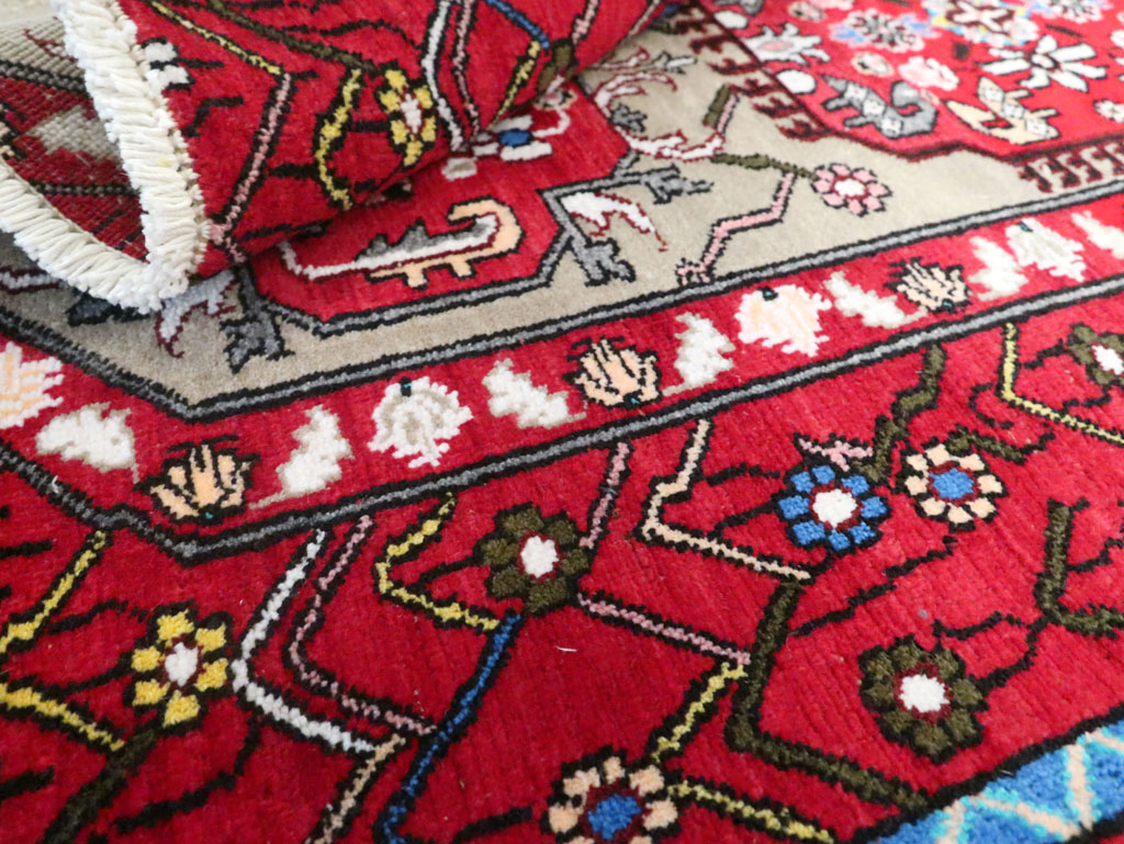 Vintage Persian Tabriz Throw Rug (Pair: 2 of 2), No.29241 - Staging