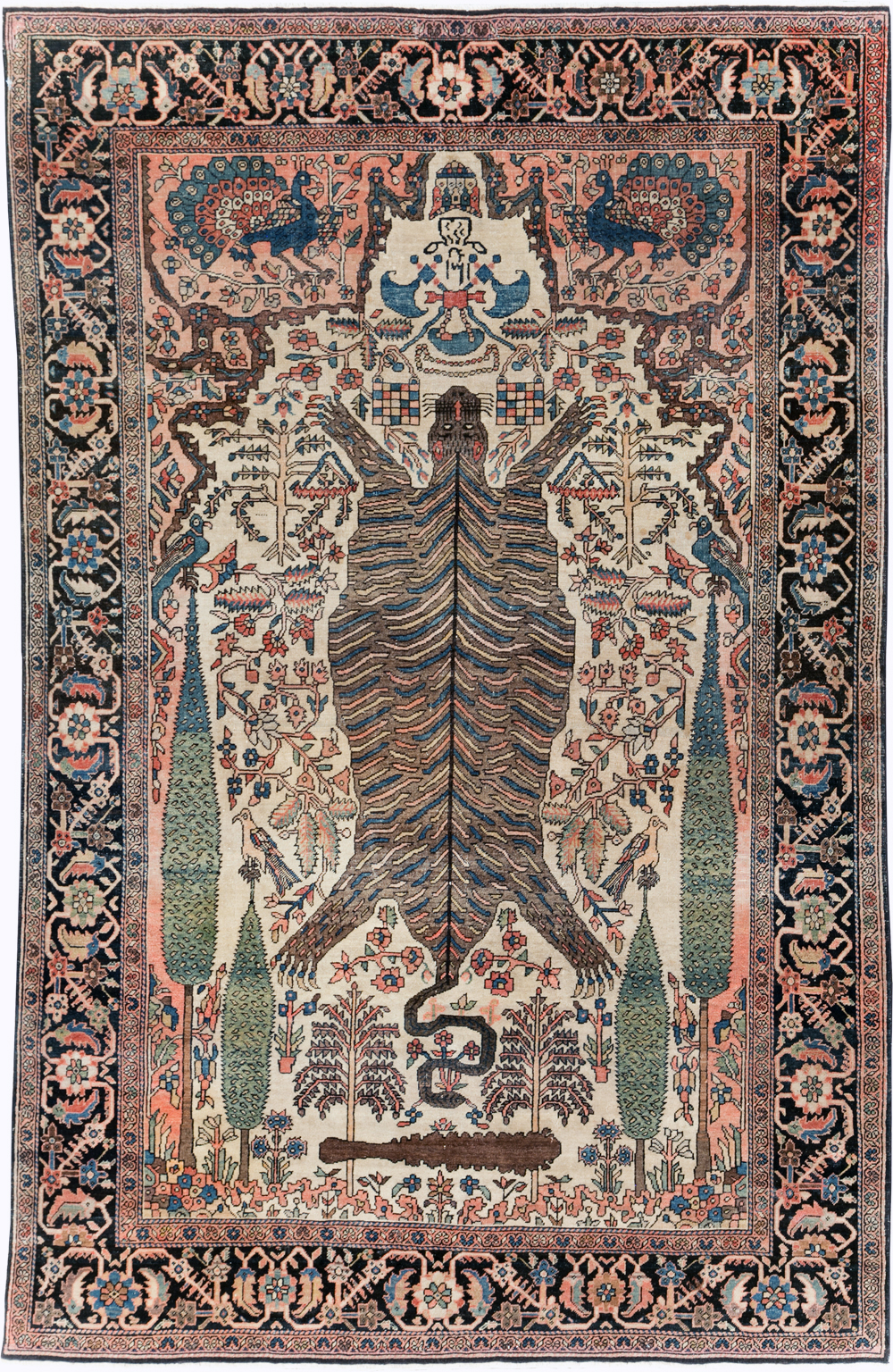 Antique Sarouk Farahan Pictorial Rug, No.29250 - Staging