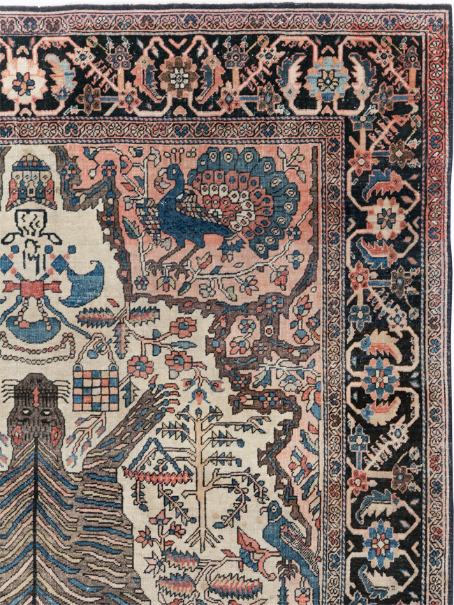 Antique Sarouk Farahan Pictorial Rug, No.29250 - Staging