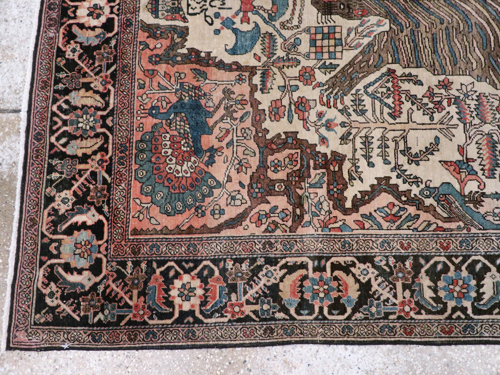 Antique Sarouk Farahan Pictorial Rug, No.29250 - Staging