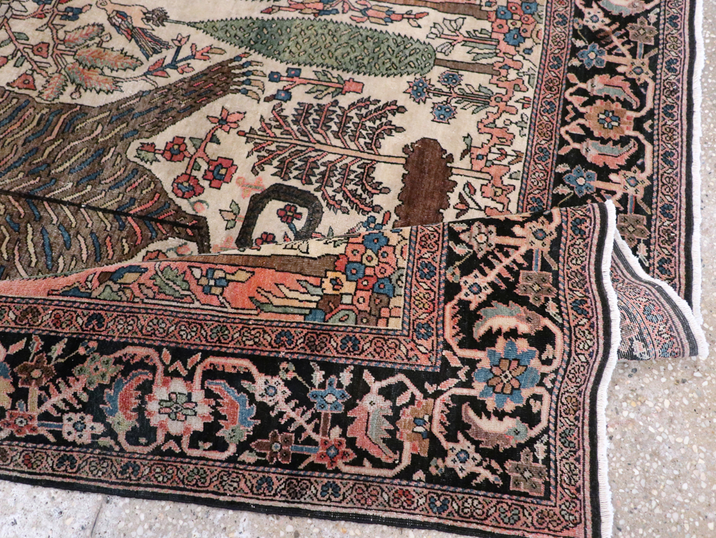 Antique Sarouk Farahan Pictorial Rug, No.29250 - Staging