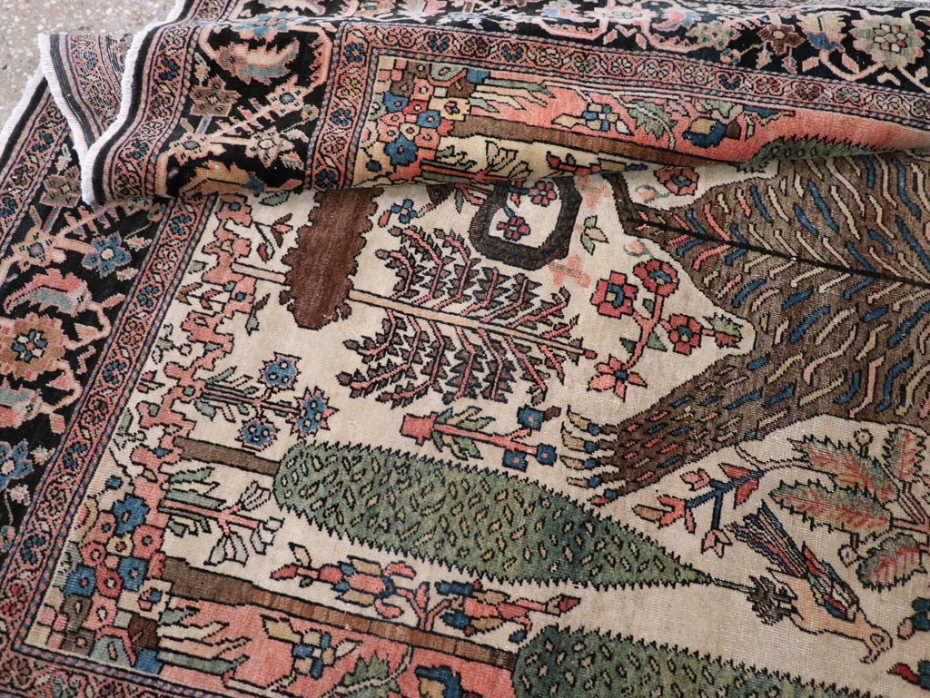 Antique Sarouk Farahan Pictorial Rug, No.29250 - Staging