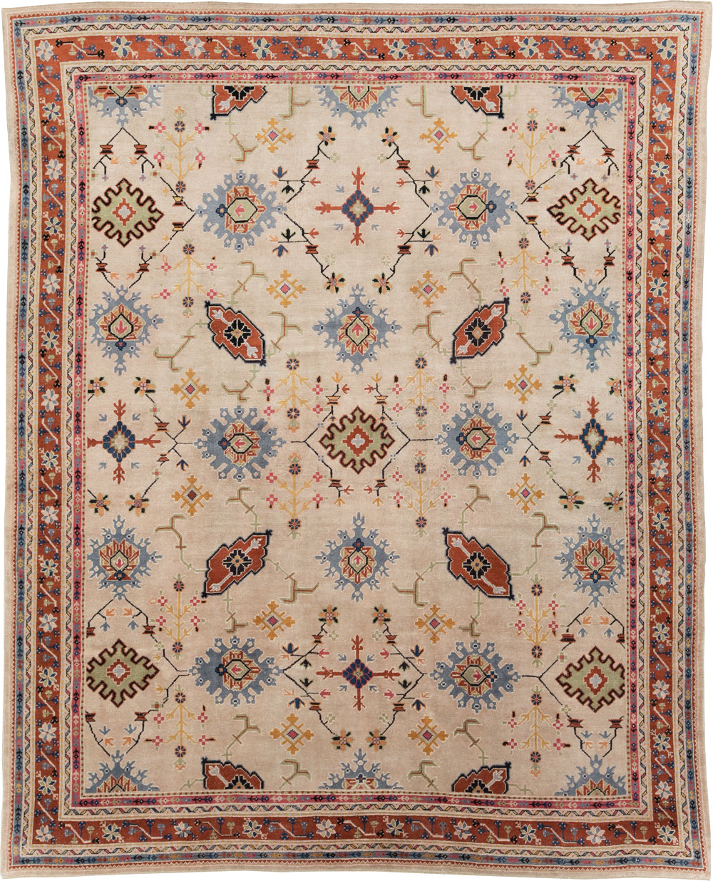 Vintage Turkish Oushak Large Room Size Carpet, No.29254 - Staging