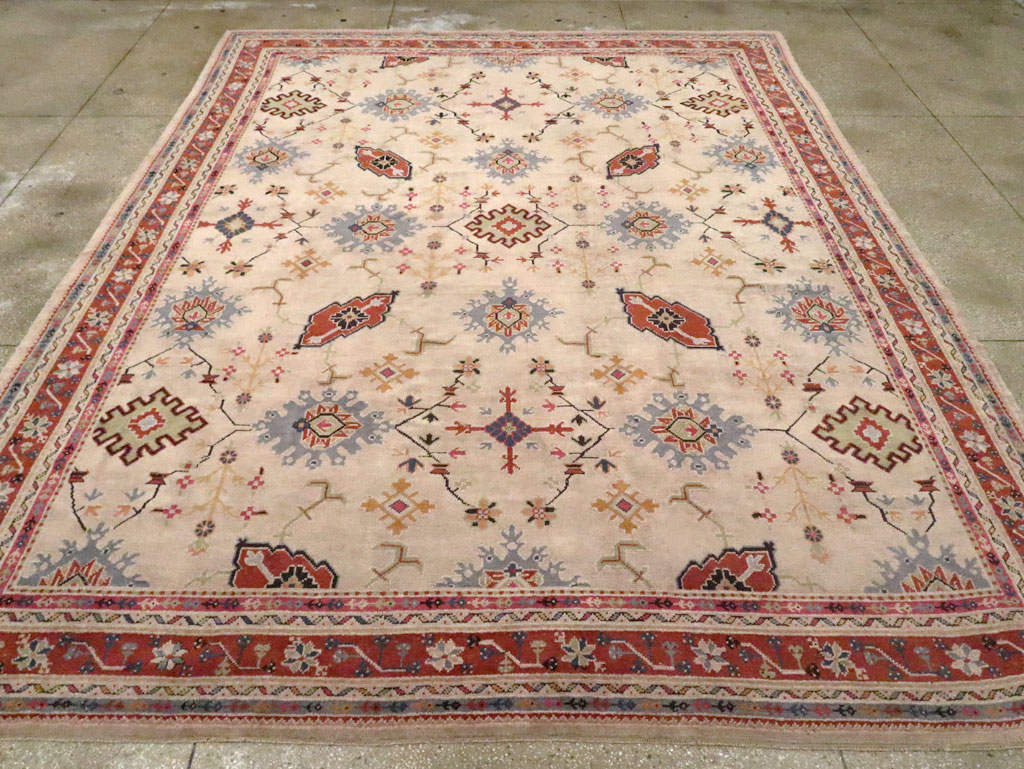 Vintage Turkish Oushak Large Room Size Carpet, No.29254 - Staging
