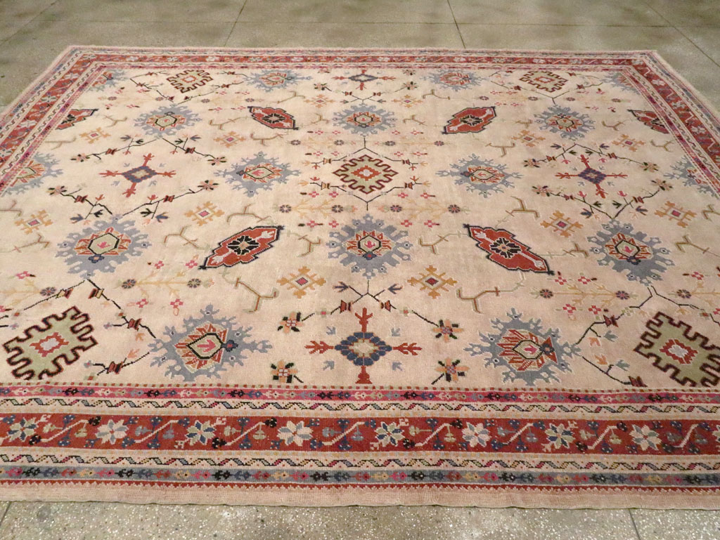 Vintage Turkish Oushak Large Room Size Carpet, No.29254 - Staging
