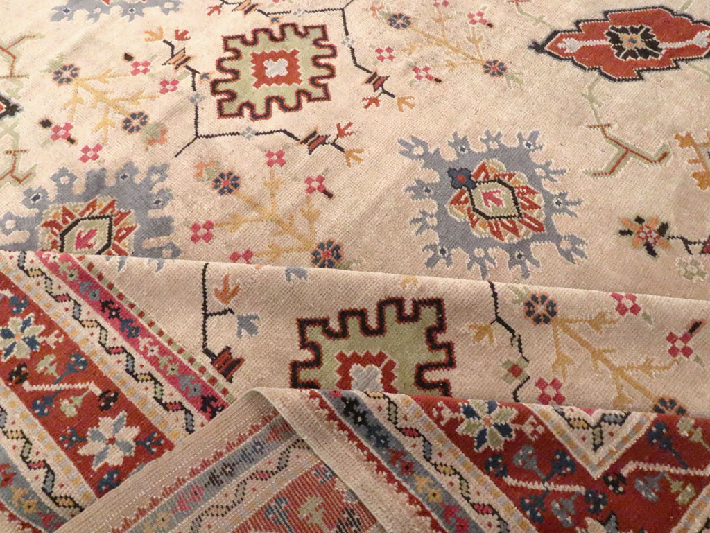 Vintage Turkish Oushak Large Room Size Carpet, No.29254 - Staging