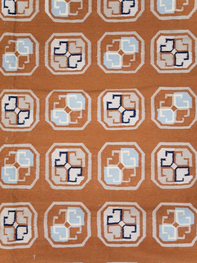 Modern Indian Flatweave Dhurrie Large Room Size Carpet, No.29266 - Staging