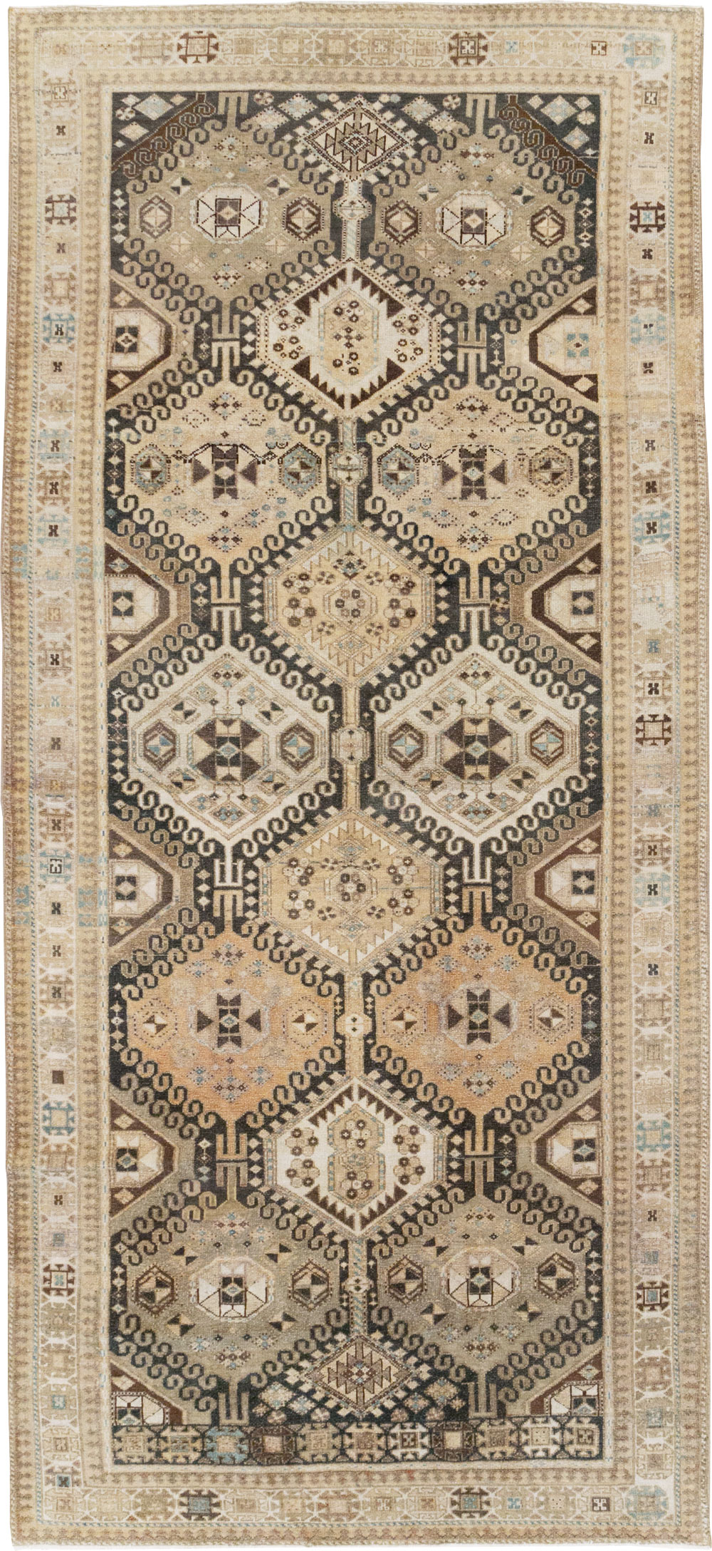 Vintage Persian Bakhtiari Tribal Wide Gallery Runner, No.29279 - Staging