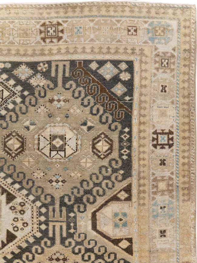 Vintage Persian Bakhtiari Tribal Wide Gallery Runner, No.29279 - Staging