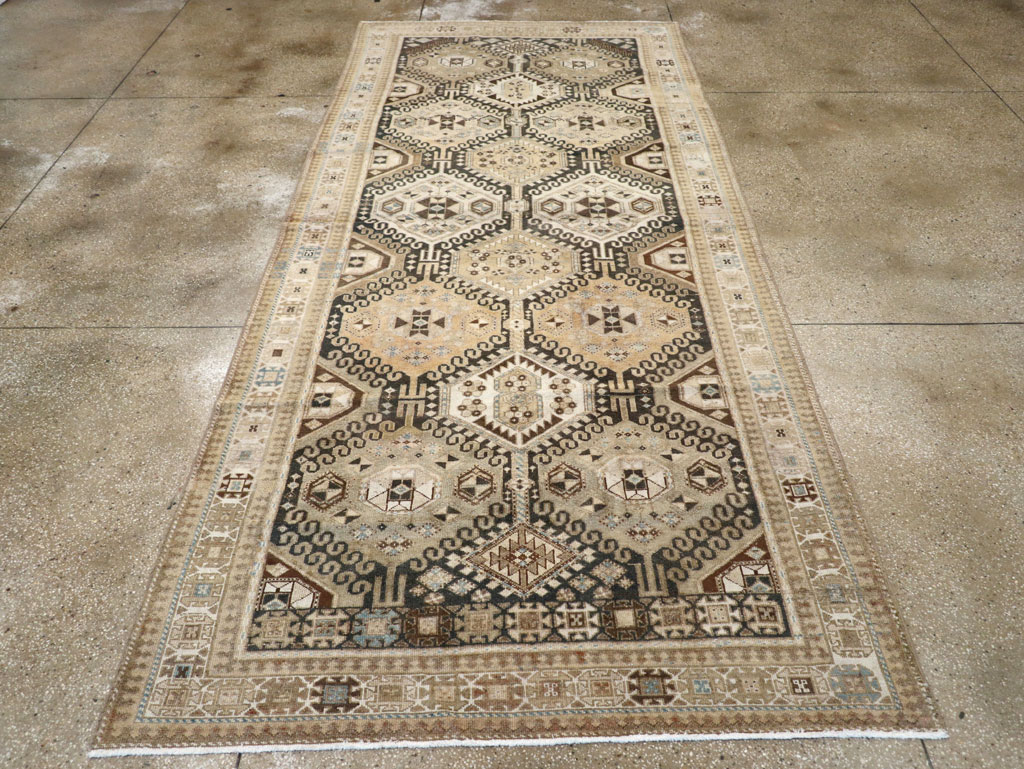 Vintage Persian Bakhtiari Tribal Wide Gallery Runner, No.29279 - Staging