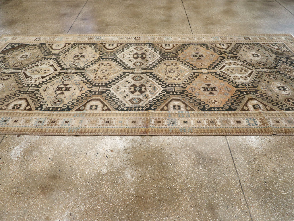 Vintage Persian Bakhtiari Tribal Wide Gallery Runner, No.29279 - Staging