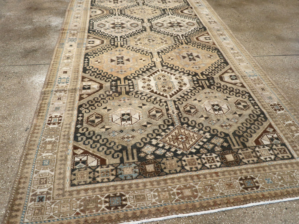 Vintage Persian Bakhtiari Tribal Wide Gallery Runner, No.29279 - Staging