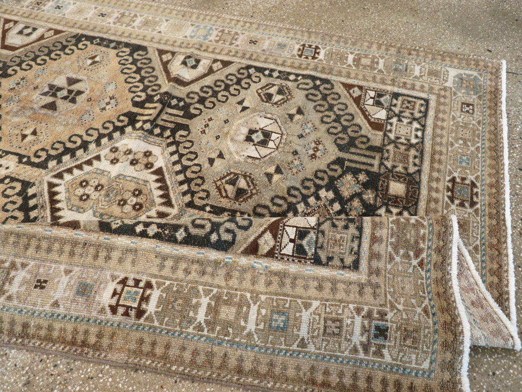 Vintage Persian Bakhtiari Tribal Wide Gallery Runner, No.29279 - Staging