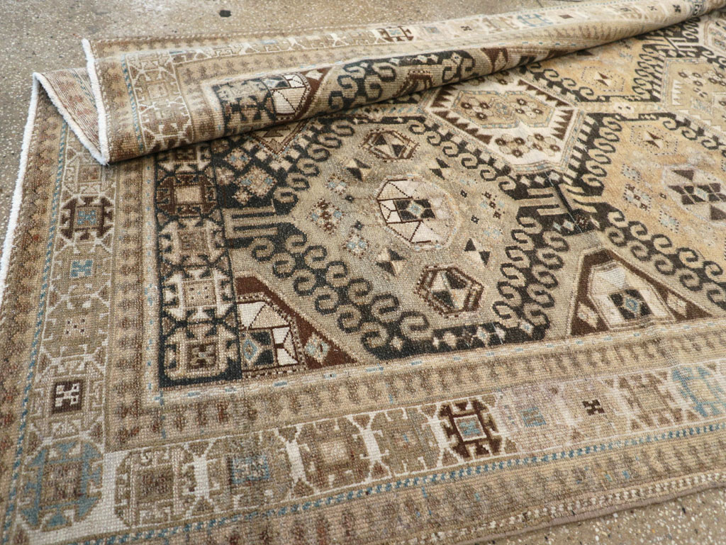 Vintage Persian Bakhtiari Tribal Wide Gallery Runner, No.29279 - Staging