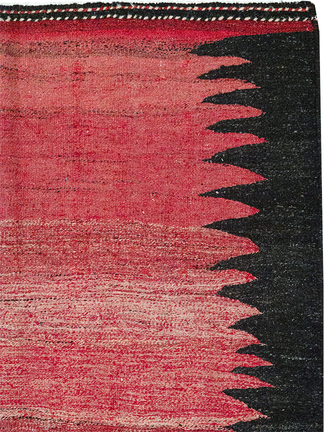 Vintage Persian Flatweave Kilim Accent Rug, No.29285 - Staging