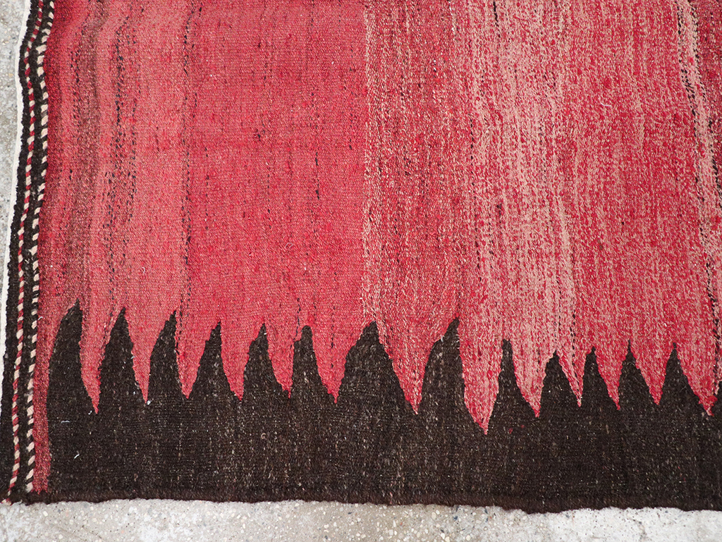 Vintage Persian Flatweave Kilim Accent Rug, No.29285 - Staging