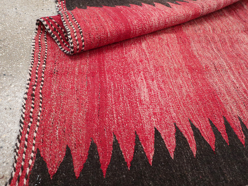 Vintage Persian Flatweave Kilim Accent Rug, No.29285 - Staging