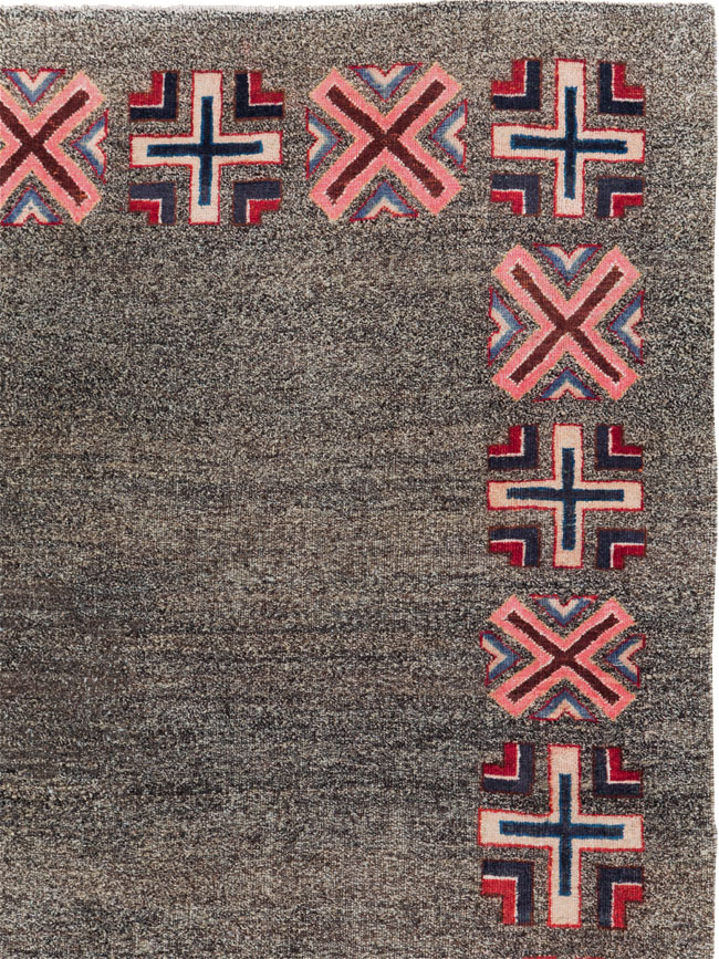 Vintage Persian Art Deco Mashad Accent Rug (Pair: 1 of 2), No.29297 - Staging