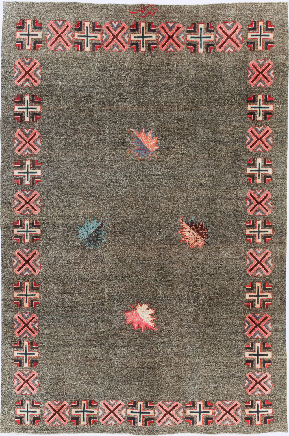 Vintage Persian Art Deco Mashad Accent Rug (Pair: 2 of 2), No.29298 - Staging