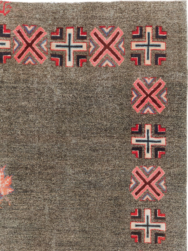 Vintage Persian Art Deco Mashad Accent Rug (Pair: 2 of 2), No.29298 - Staging
