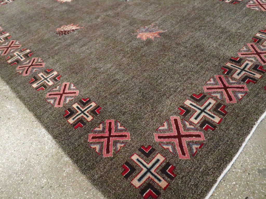 Vintage Persian Art Deco Mashad Accent Rug (Pair: 2 of 2), No.29298 - Staging