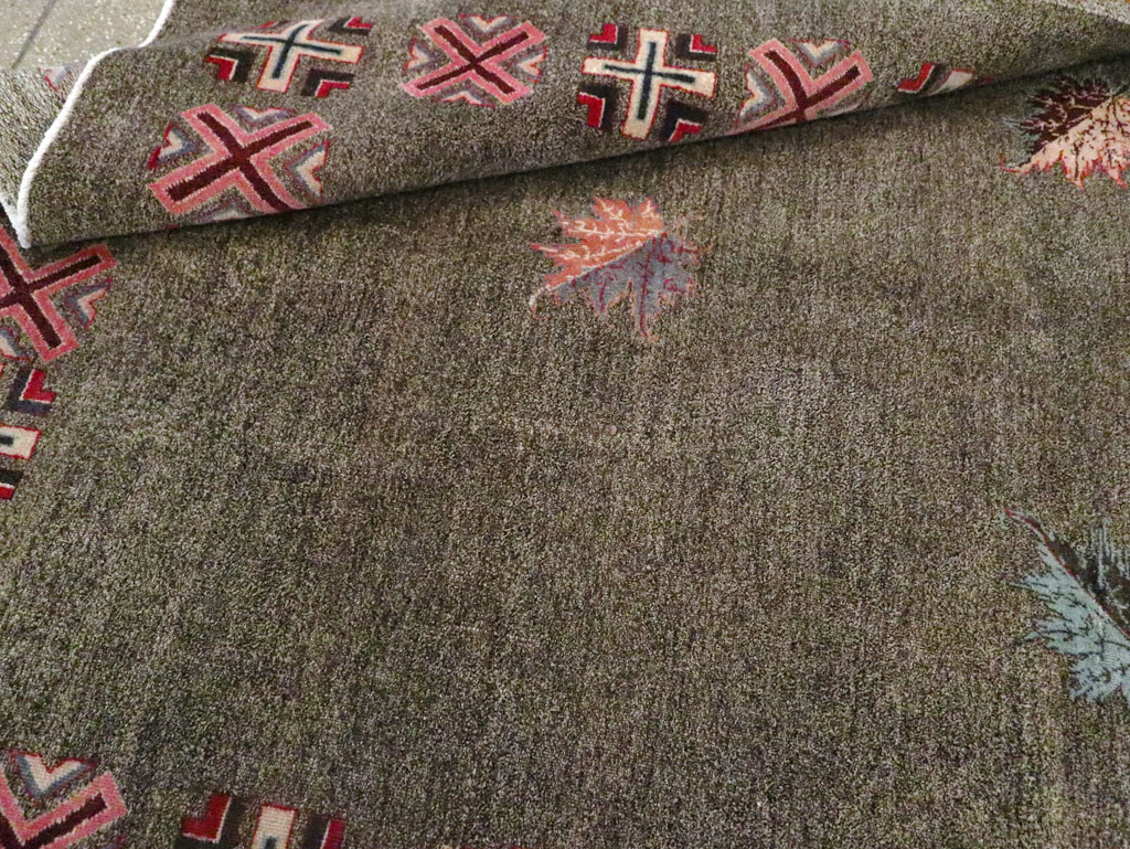 Vintage Persian Art Deco Mashad Accent Rug (Pair: 2 of 2), No.29298 - Staging