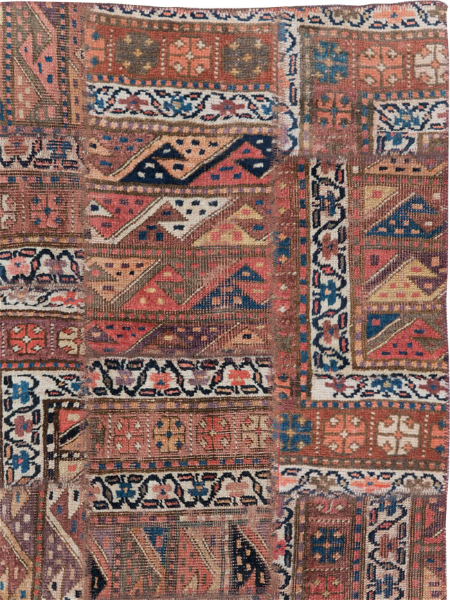 Vintage Persian Patchwork Style Accent Rug, No.29299 - Staging
