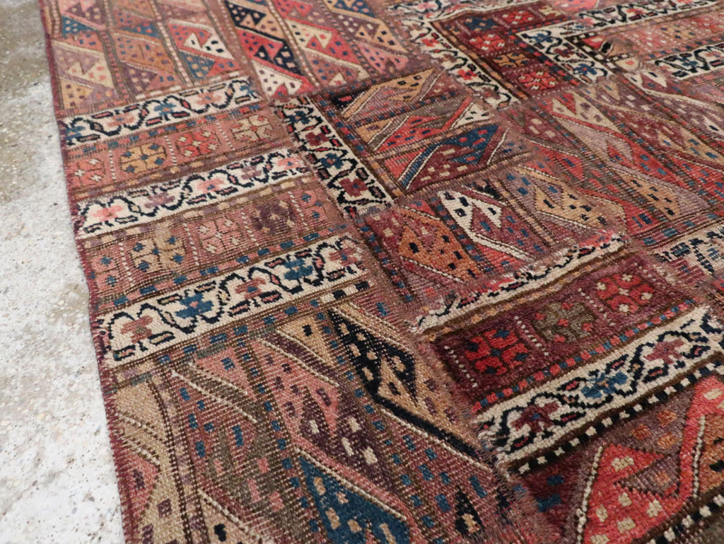 Vintage Persian Patchwork Style Accent Rug, No.29299 - Staging