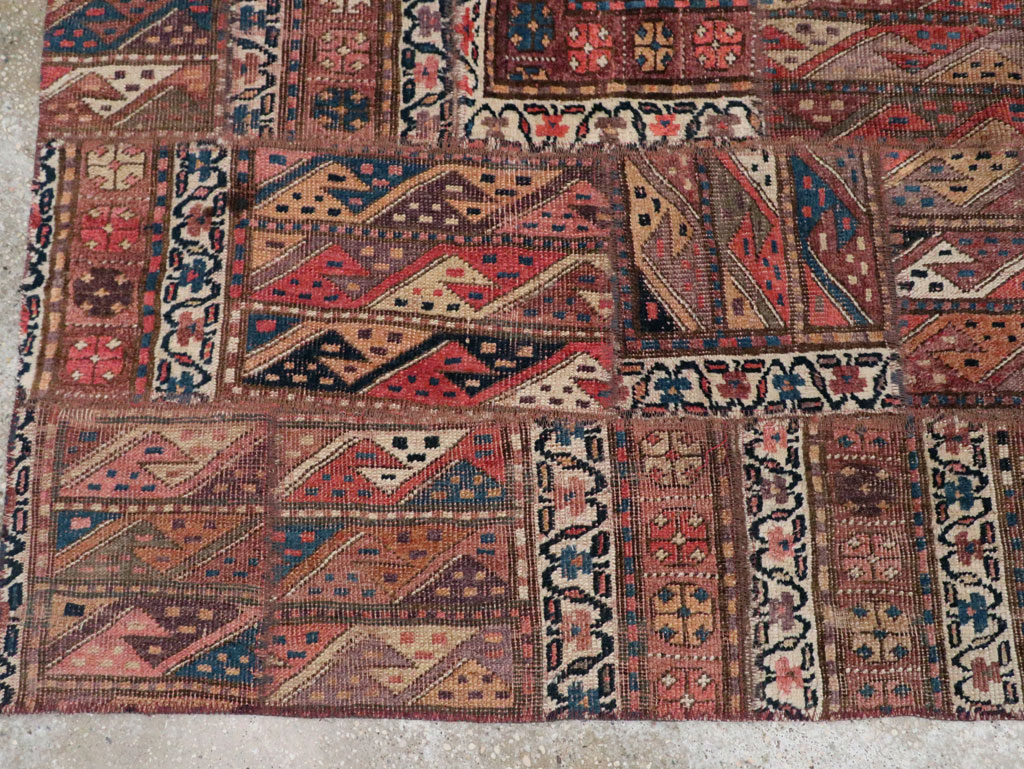 Vintage Persian Patchwork Style Accent Rug, No.29299 - Staging