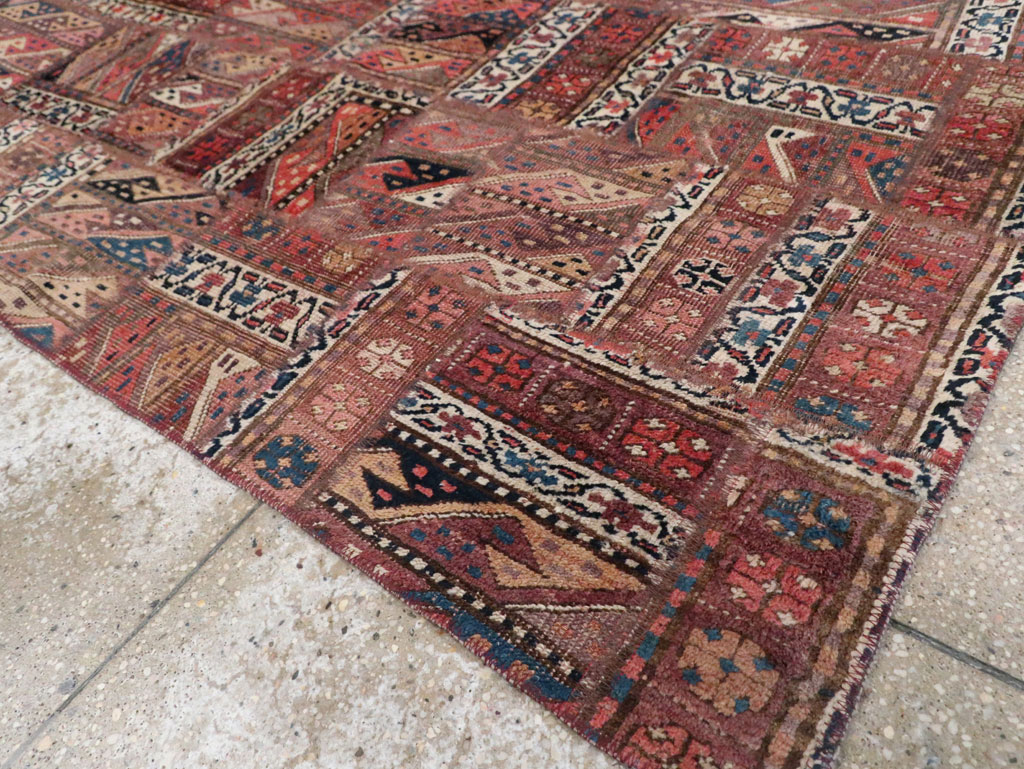 Vintage Persian Patchwork Style Accent Rug, No.29299 - Staging