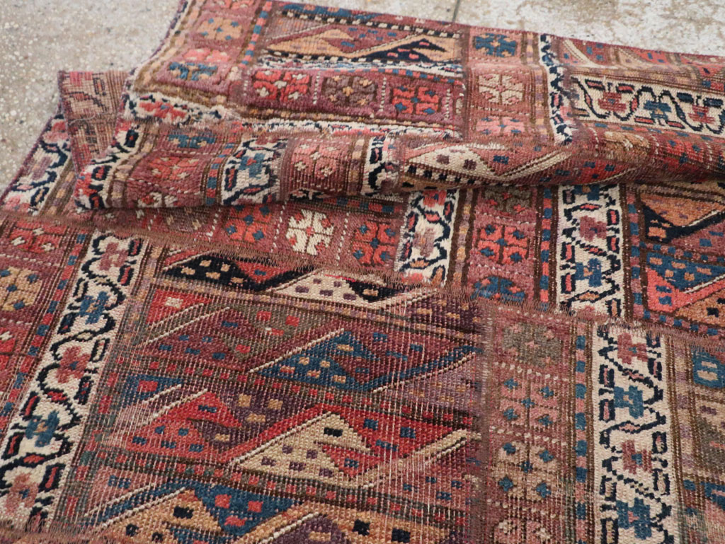Vintage Persian Patchwork Style Accent Rug, No.29299 - Staging