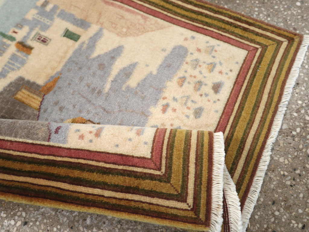 Vintage Persian Tabriz Pictorial Rug (Pair: 1 of 2), No.29300 - Staging