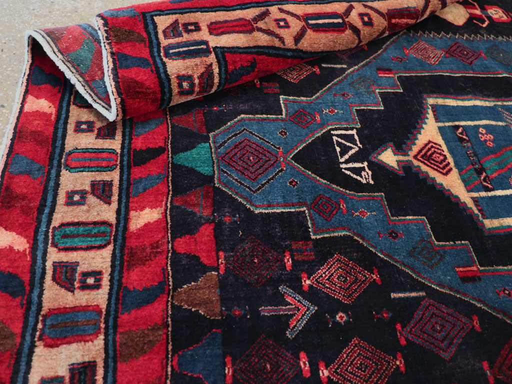 Vintage Persian Veramin Pictorial Accent Rug (Pair: 1 of 2) , No.29301 - Staging