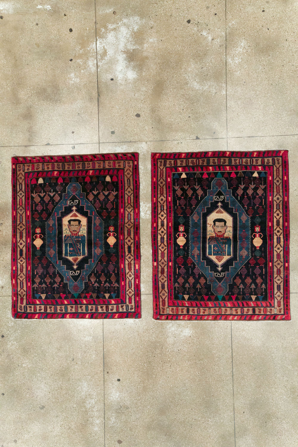 Vintage Persian Veramin Pictorial Accent Rug (Pair: 2 of 2), No.29302 - Staging