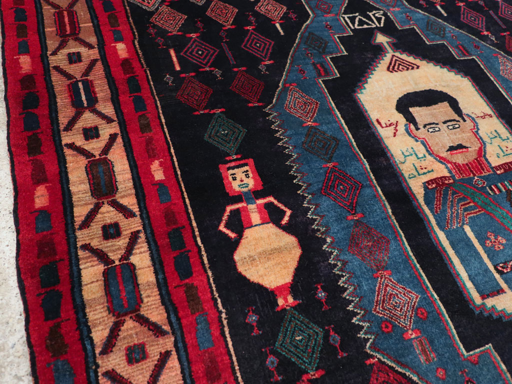 Vintage Persian Veramin Pictorial Accent Rug (Pair: 2 of 2), No.29302 - Staging