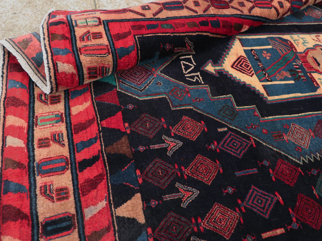 Vintage Persian Veramin Pictorial Accent Rug (Pair: 2 of 2), No.29302 - Staging