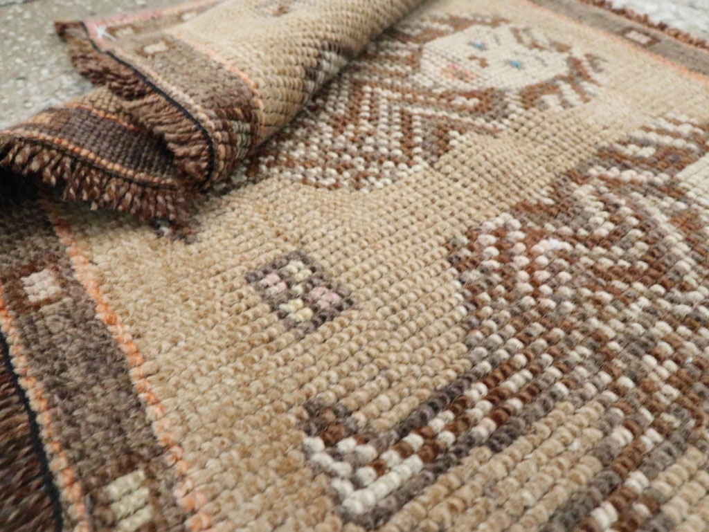 Vintage Turkish Anatolian Pictorial Throw Rug (Pair: 1 of 2), No.29314 - Staging