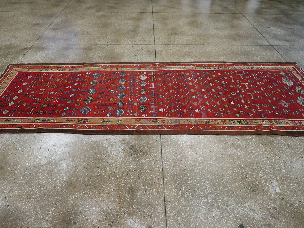Vintage Persian Kurd Wide Gallery Runner, No.29333 - Staging