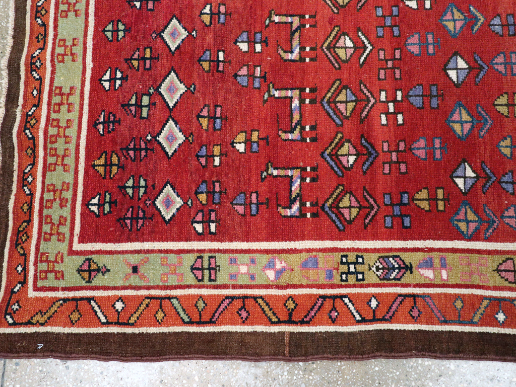 Vintage Persian Kurd Wide Gallery Runner, No.29333 - Staging