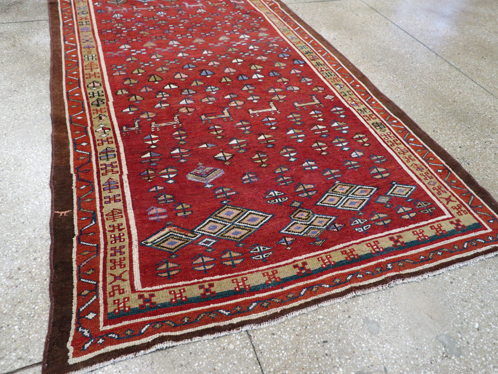 Vintage Persian Kurd Wide Gallery Runner, No.29333 - Staging