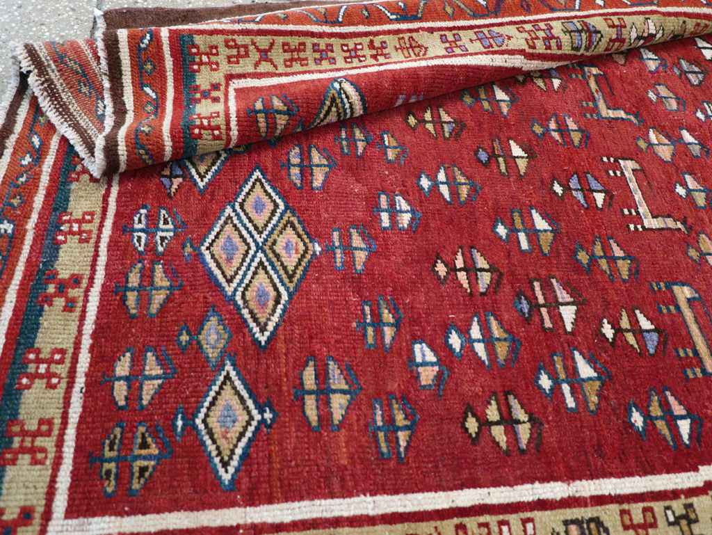 Vintage Persian Kurd Wide Gallery Runner, No.29333 - Staging