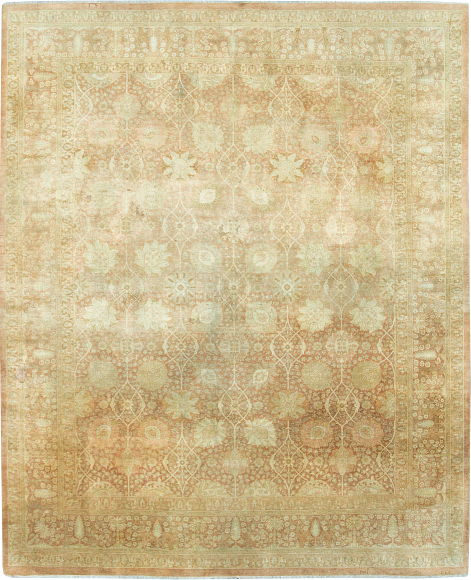 Vintage Persian Tabriz Small Room Size Carpet, No.29335 - Staging