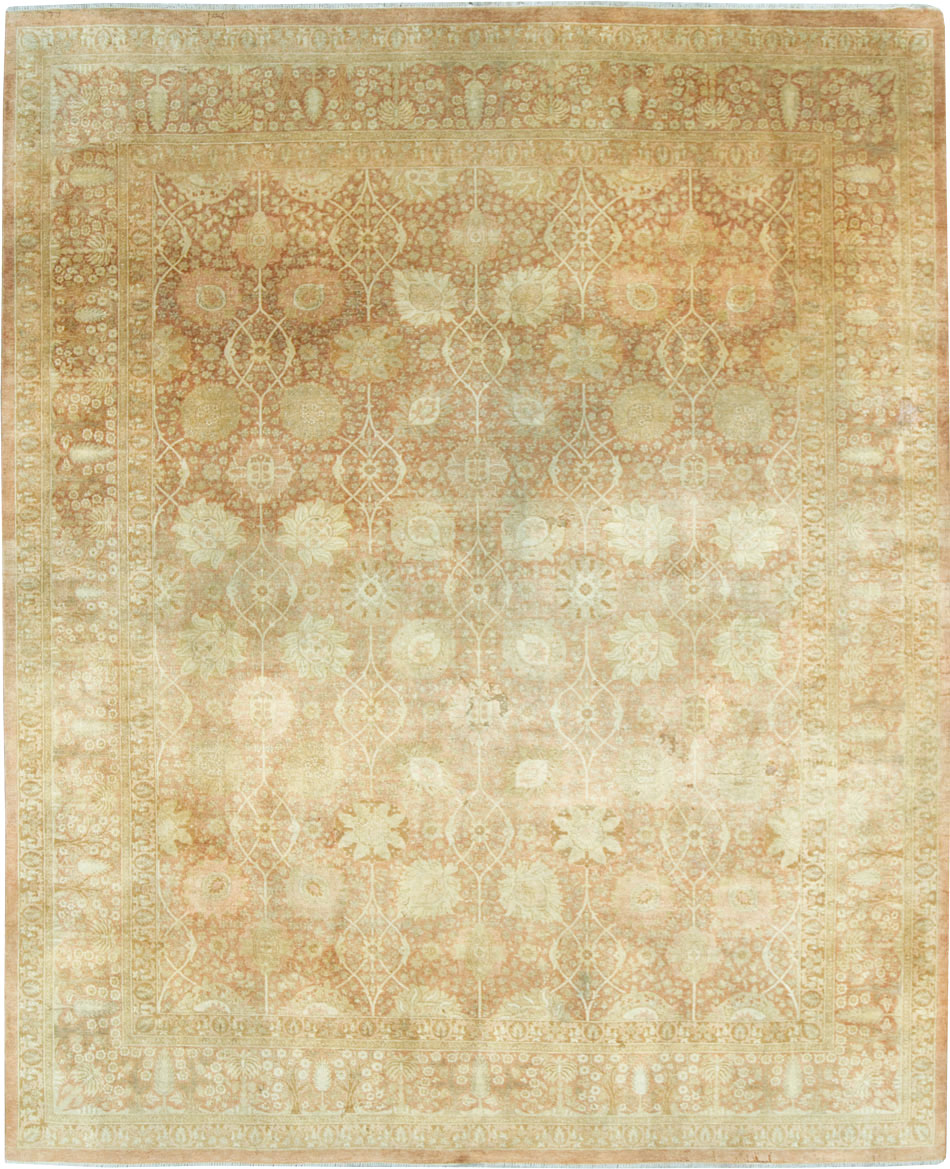 Vintage Persian Tabriz Small Room Size Carpet, No.29335 - Staging