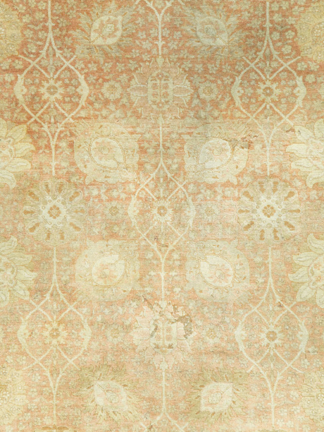 Vintage Persian Tabriz Small Room Size Carpet, No.29335 - Staging