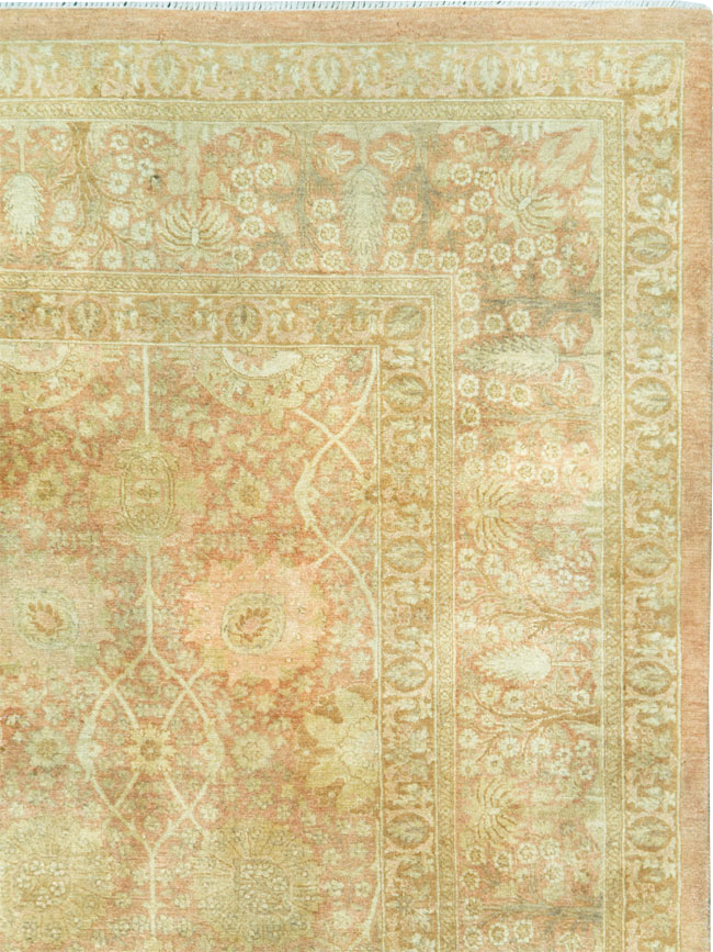 Vintage Persian Tabriz Small Room Size Carpet, No.29335 - Staging