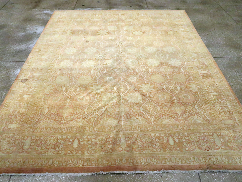 Vintage Persian Tabriz Small Room Size Carpet, No.29335 - Staging