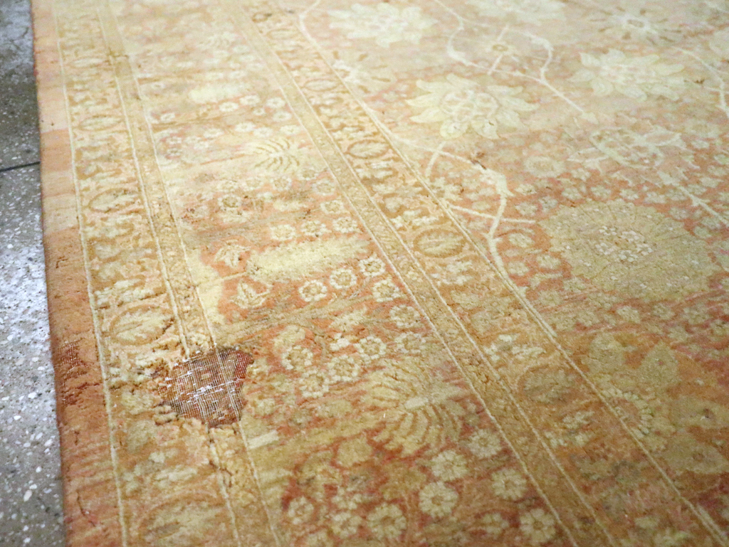 Vintage Persian Tabriz Small Room Size Carpet, No.29335 - Staging