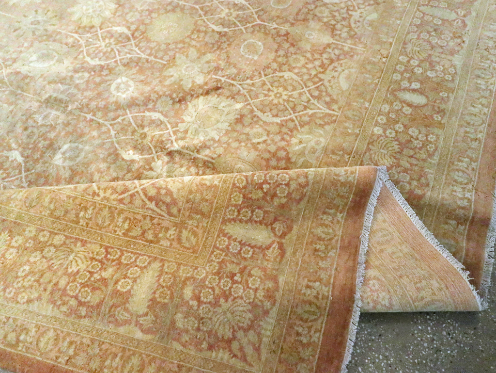 Vintage Persian Tabriz Small Room Size Carpet, No.29335 - Staging