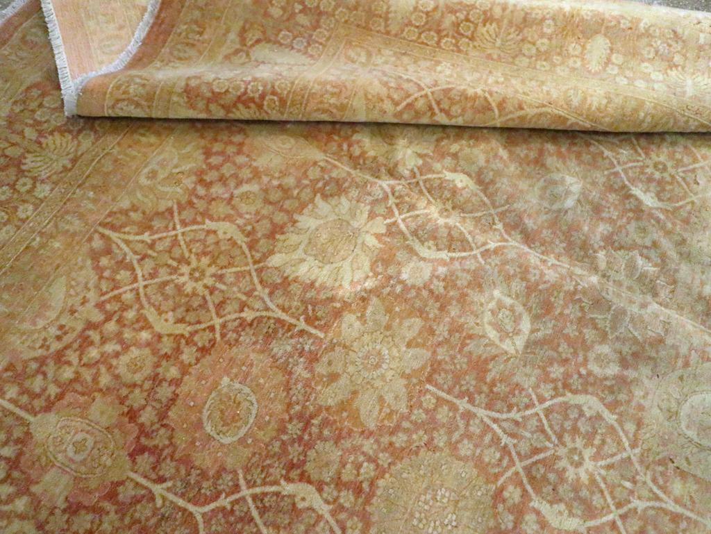 Vintage Persian Tabriz Small Room Size Carpet, No.29335 - Staging